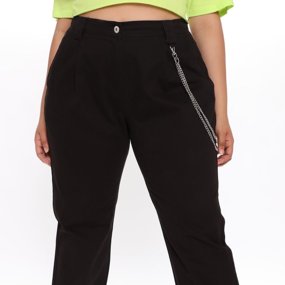Black Baggy Rockstar Pants W/ Chain